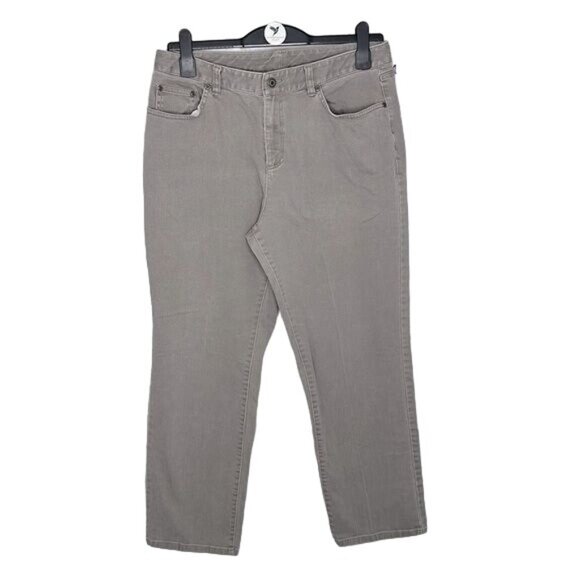 Talbots Gray Jeans Pants VINTAGE Stretch Cotton Unique Back Pockets Design 14 - Picture 1 of 6